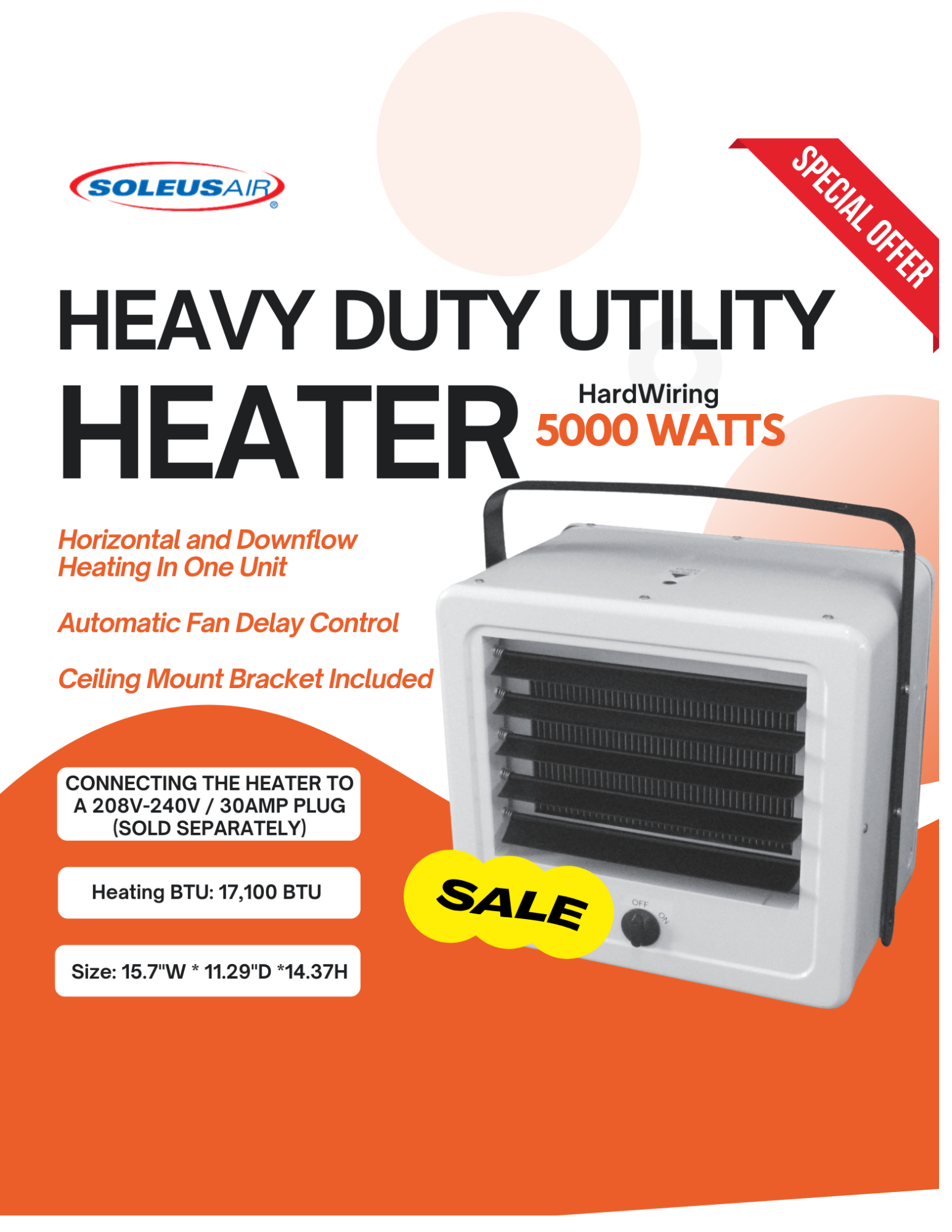 Soleus Air Heavy-Duty Garage and Workshop Heater 5000 watts
